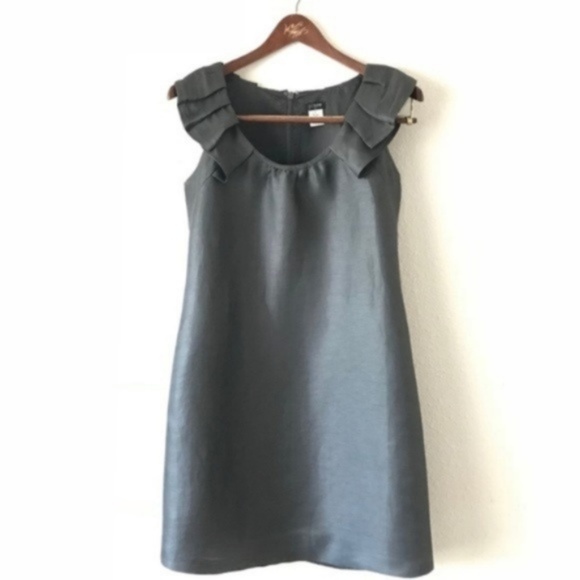 J. Crew Rumpled Meron Linen & Silk Shift Dress 0 - Picture 2 of 8